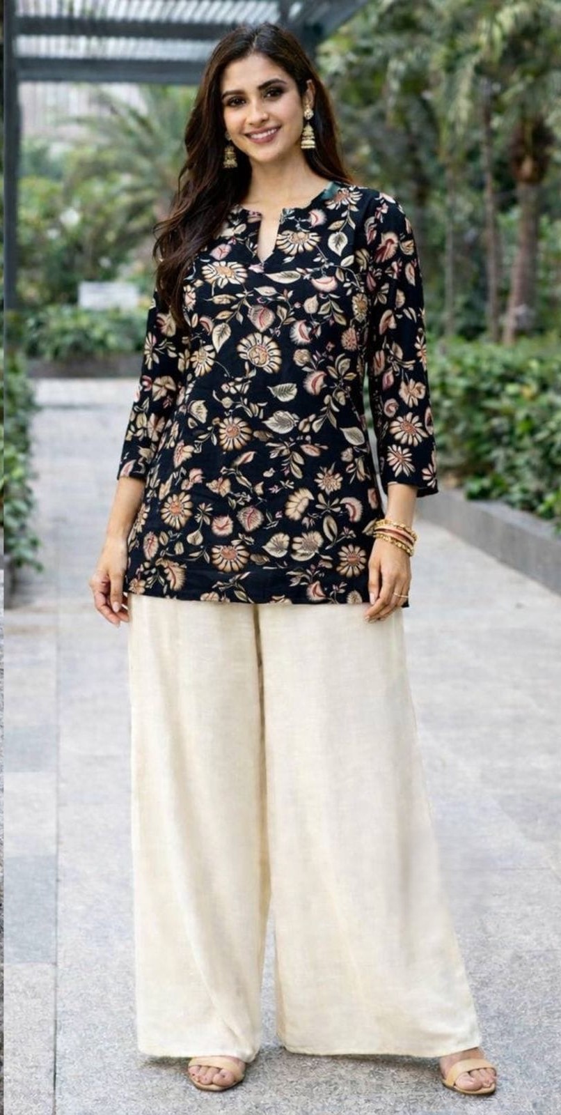 Zamkudi Midnight Garden Co-ord Set – Black Floral